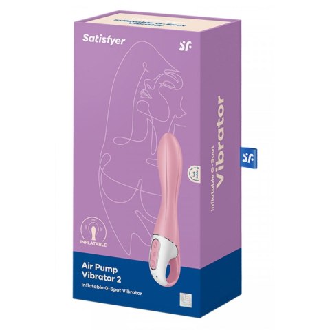 Wibrator nadmuchiwany Satisfyer Air Pump 2 jasnoczerwony USB 21 cm