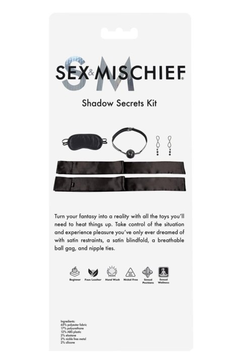 Zestaw Sportsheets Shadow Secrets z opaską i kneblem