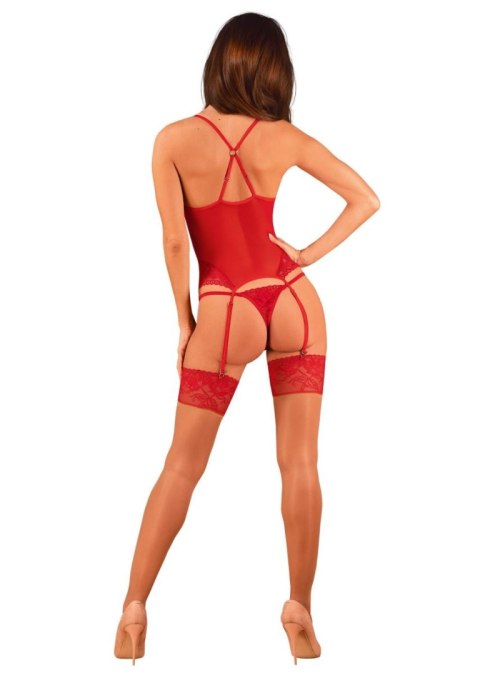 Gorset i stringi Lacelove Obsessive czerwony M/L