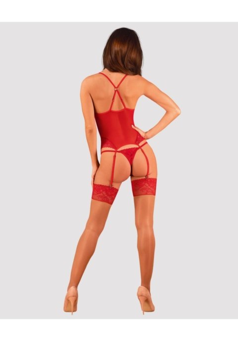 Gorset i stringi Lacelove Obsessive czerwony M/L