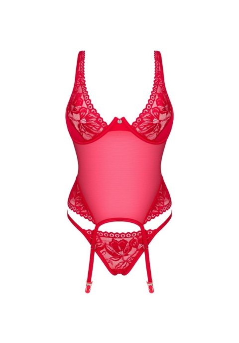 Gorset i stringi Lacelove Obsessive czerwony M/L