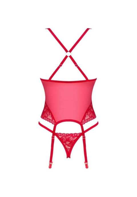 Gorset i stringi Lacelove Obsessive czerwony M/L