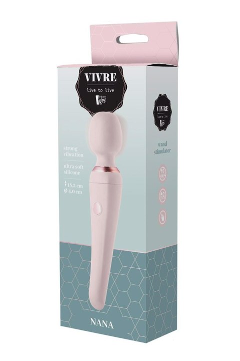 Masażer wand Vivre Nana silikonowy różowy USB 18 cm