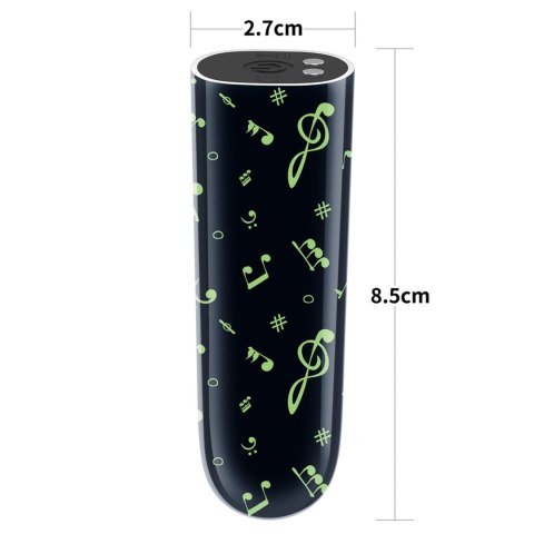 Mini wibrator ładowalny świecący w ciemności Lovetoy zielony 8 cm