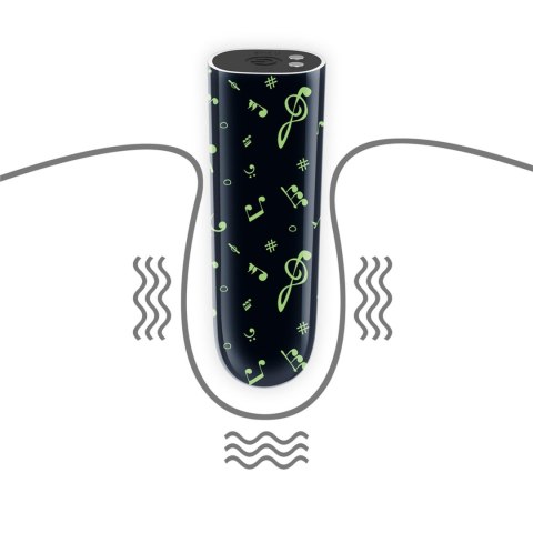 Mini wibrator ładowalny świecący w ciemności Lovetoy zielony 8 cm