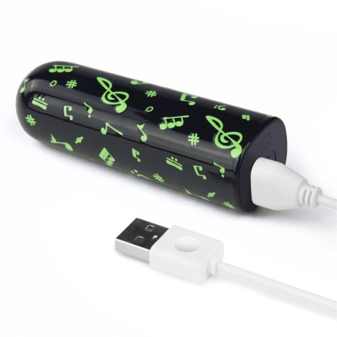 Mini wibrator ładowalny świecący w ciemności Lovetoy zielony 8 cm