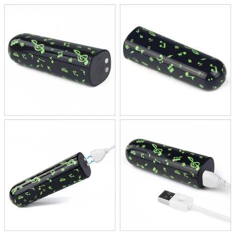 Mini wibrator ładowalny świecący w ciemności Lovetoy zielony 8 cm