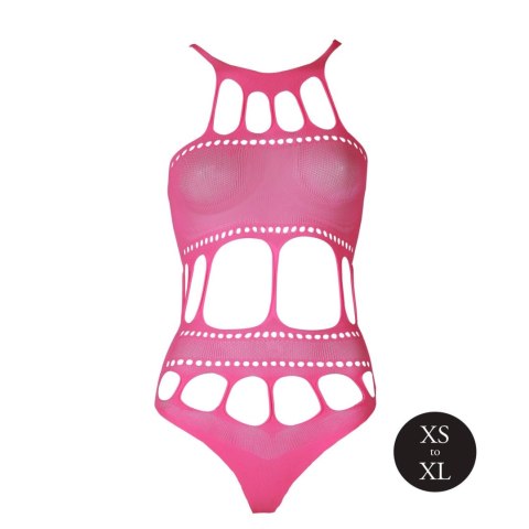 Body Ouch z greckim dekoltem neonowy róż XS/XL