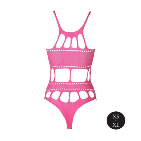 Body Ouch z greckim dekoltem neonowy róż XS/XL