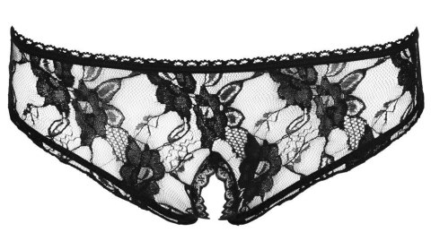 Figi koronkowe z otwartym kroczem Cottelli LINGERIE czarne XL