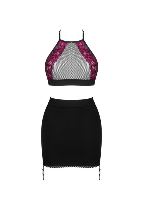 Komplet bielizny Obsessive Rosenty XL 2XL czarny