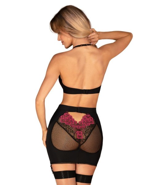 Komplet bielizny Obsessive Rosenty top spódnica M/L