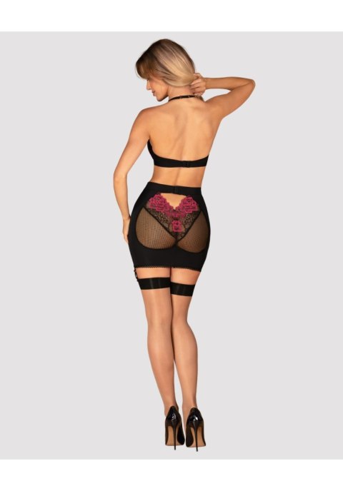 Komplet bielizny Obsessive Rosenty top spódnica M/L