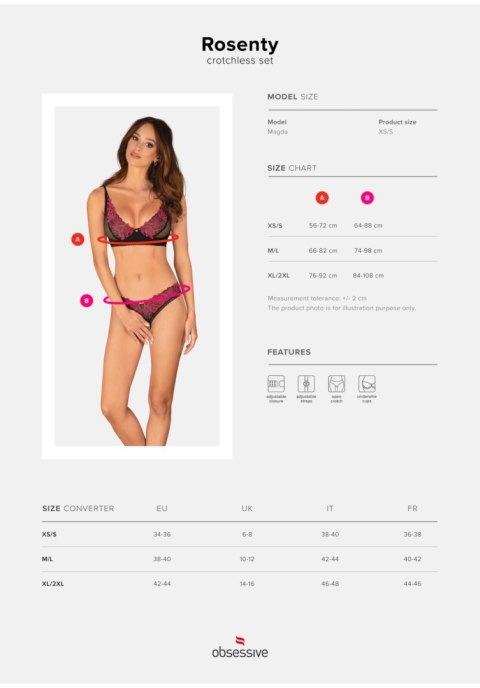 Komplet bielizny Rosenty otwarty Obsessive XL 2XL