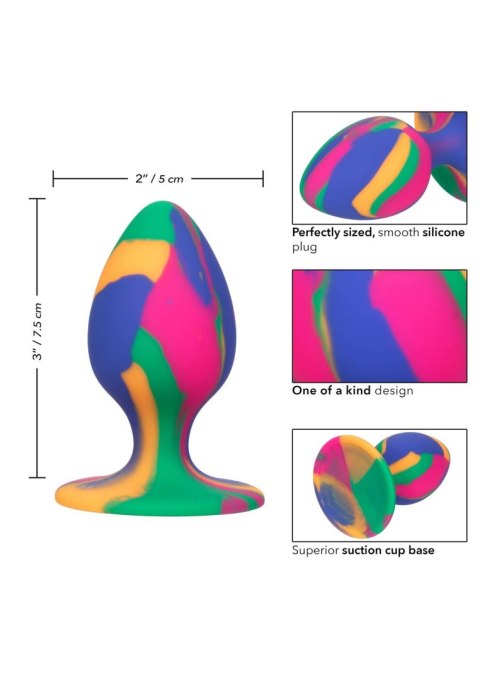 Korek analny silikonowy Calexotics tie dye medium 7.5 cm