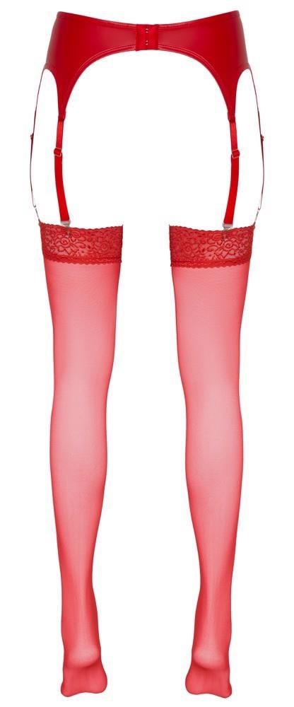 Pończochy z koronką Cottelli LEGWEAR czerwone 20 den