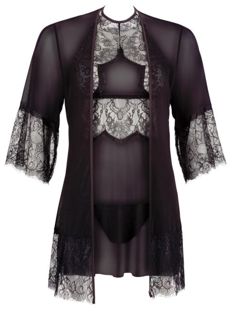Koszulka nocna z kimonem Cottelli Lingerie czarna XL