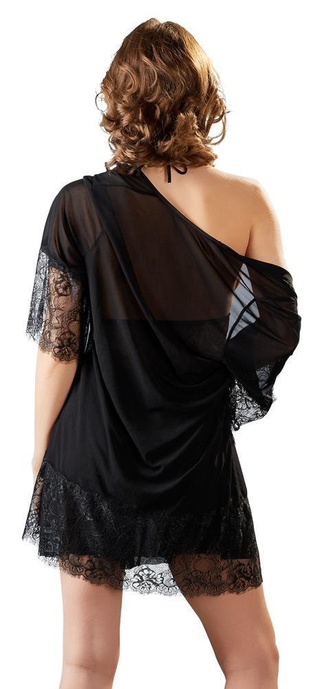 Koszulka nocna z kimonem Cottelli Lingerie czarna XL