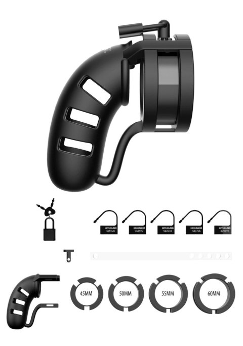Pas cnoty ManCage Model 19 silikonowy 11 cm czarny z ballsplitterem