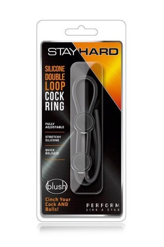 Pierścień erekcyjny Stay Hard Double Loop silikonowy czarny