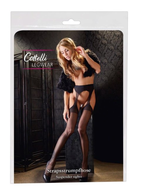 Seksowne rajstopy z pasem Cottelli LEGWEAR czarne S/M