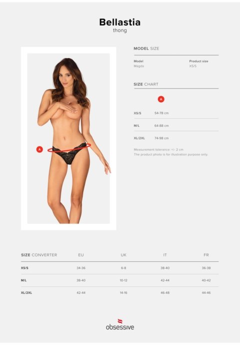 Stringi otwarte Bellastia Obsessive koronkowe czarne M/L