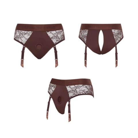 Uprząż bielizna Diva Strap-on-me czekoladowa XXL