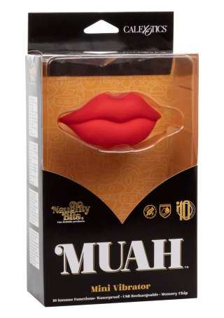 Wibrator mini Muah Calexotics czerwony silikonowy 8.3 cm