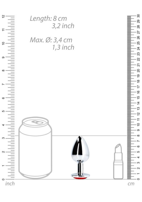 Aluminiowy korek analny z klejnotem Ouch średni 7 cm