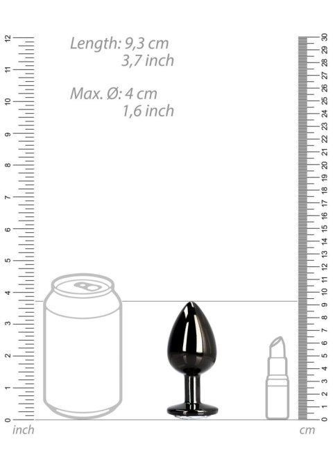 Duży korek analny z okrągłym klejnotem Ouch! 8 cm