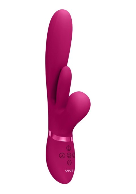 Wibrator Kura Vive z klapowym językiem i pchnięciem różowy USB