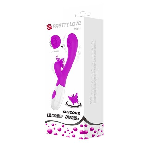 Wibrator Pretty Love Moth motyl z lizaniem 12 wibracji 3 tryby