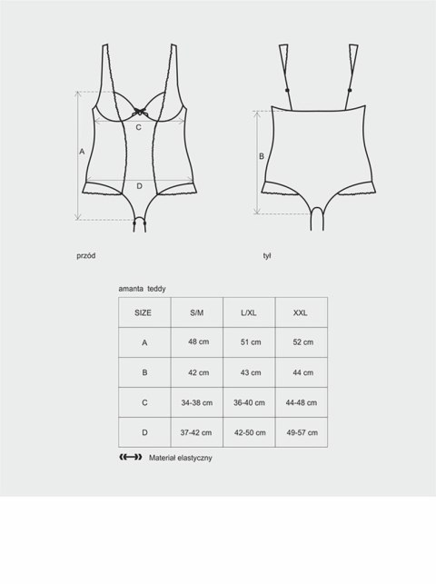 Body otwarte koronkowe siateczkowe Obsessive S/M