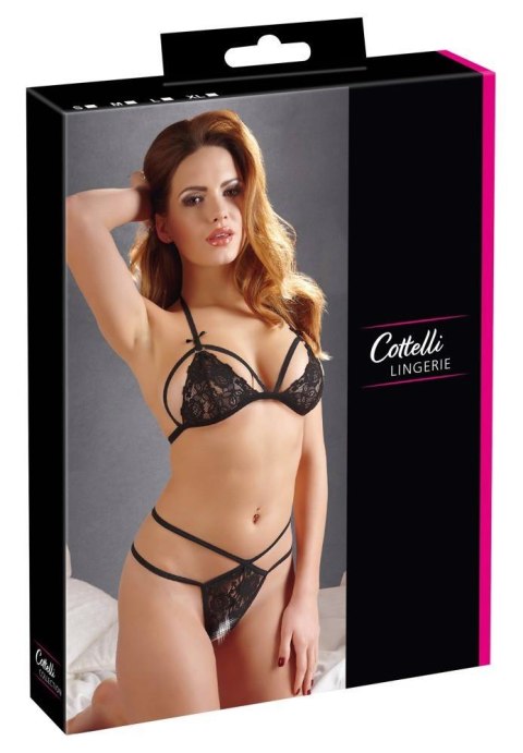 Komplet koronkowy Cottelli LINGERIE czarny S
