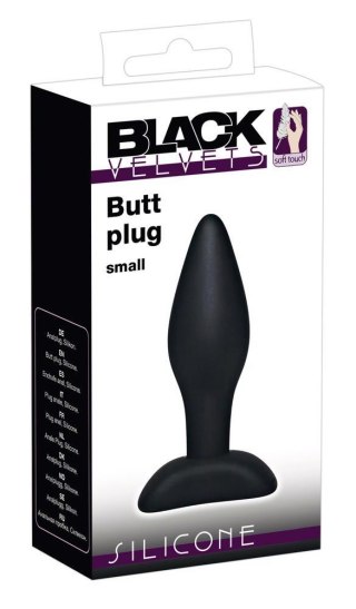 Korek analny silikonowy Black Velvets czarny mały 9 cm