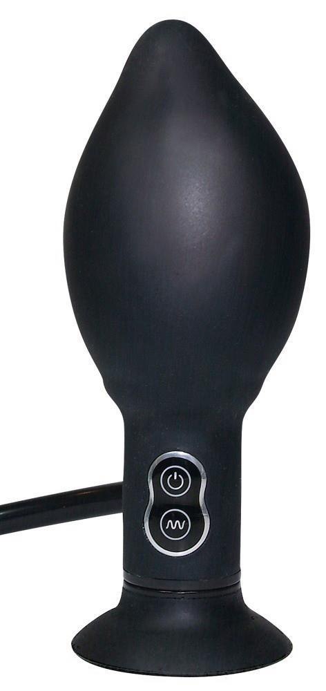 Wibrujący pompowany korek analny silikonowy You2Toys czarny 17 cm