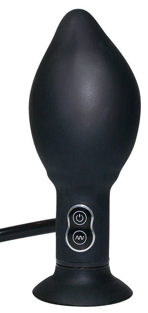 Wibrujący pompowany korek analny silikonowy You2Toys czarny 17 cm