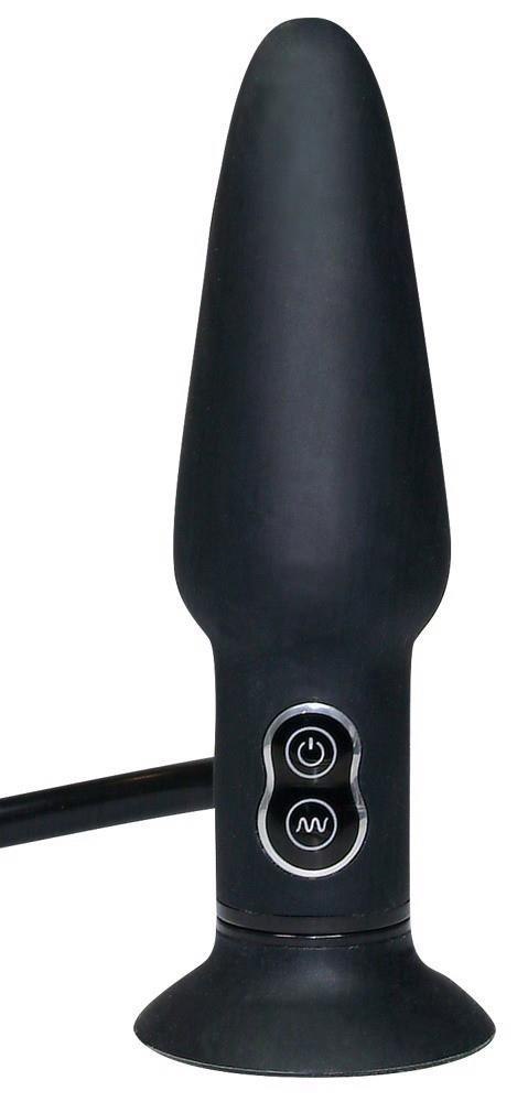 Wibrujący pompowany korek analny silikonowy You2Toys czarny 17 cm