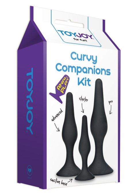 Zestaw silikonowych korków analnych ToyJoy Curvy Companions czarny 3 szt
