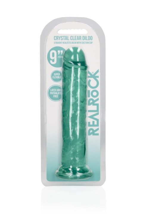 Dildo realistyczne proste z przyssawką RealRock przezroczyste 23 cm