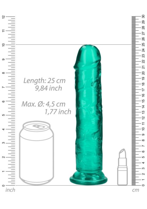 Dildo realistyczne proste z przyssawką RealRock przezroczyste 23 cm
