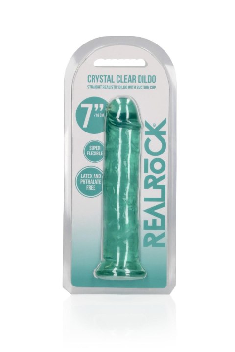 Dildo realistyczne proste z przyssawką RealRock transparentne 18 cm