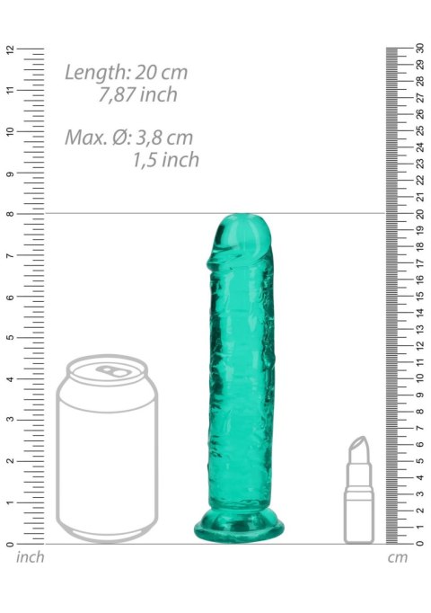Dildo realistyczne proste z przyssawką RealRock transparentne 18 cm