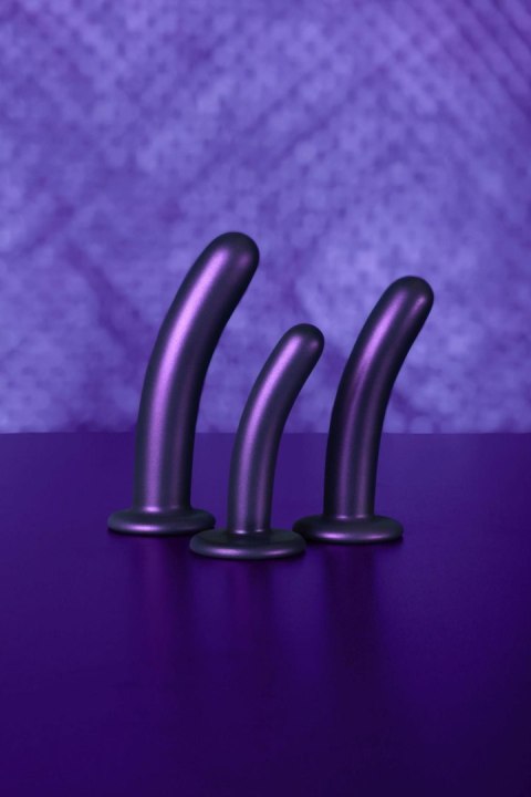 Dildo silikonowe zakrzywione Ouch! metaliczne 14,5 cm