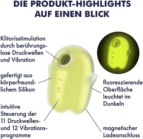 Stymulator łechtaczki Satisfyer Glowing Ghost żółty USB