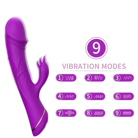 Wibrator króliczek Rubberco fioletowy silikonowy 9 wibracji wodoodporny