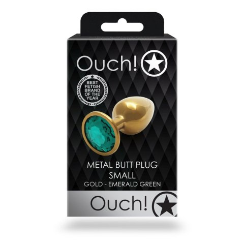 Zatyczka analna z klejnotem Ouch złota mała 6 cm