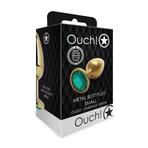 Zatyczka analna z klejnotem Ouch złota mała 6 cm