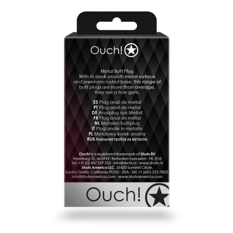 Zatyczka analna z klejnotem Ouch złota mała 6 cm