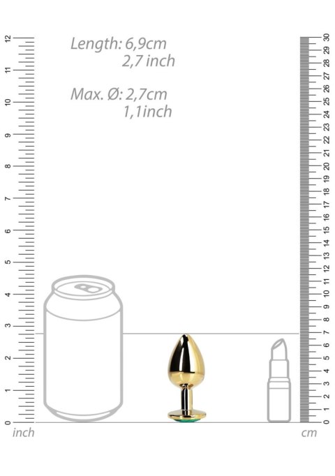 Zatyczka analna z klejnotem Ouch złota mała 6 cm
